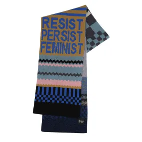 Patchwork Lambswool Scarf in Klein Blue Flax & Petrel