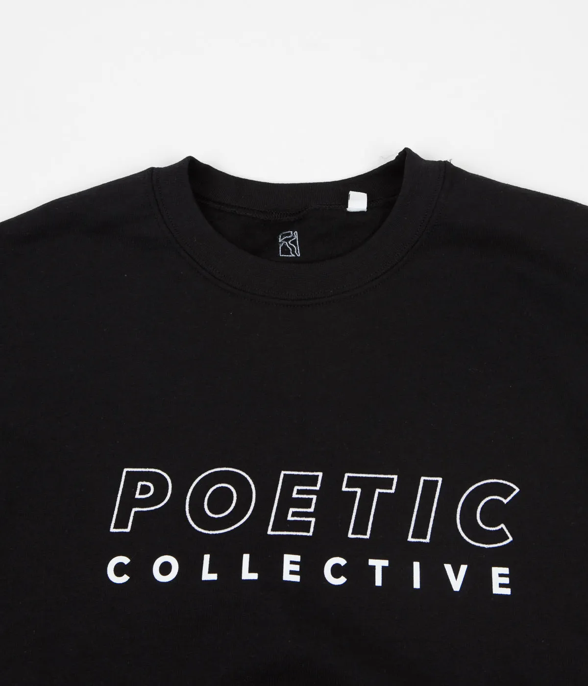 Poetic Collective Sport Crewneck Sweatshirt - White On Black