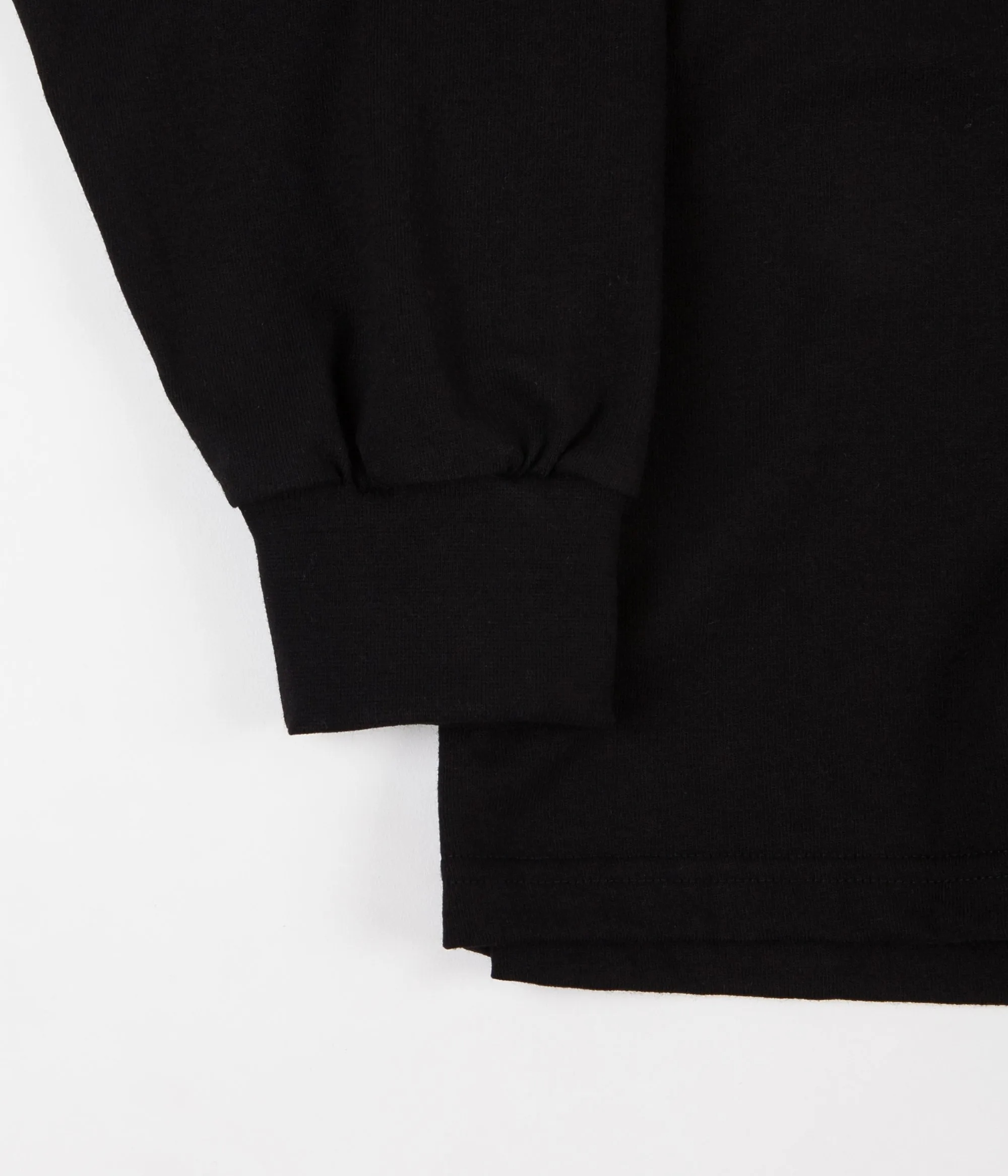Polar Striped Rib Long Sleeve T-Shirt - Black / White