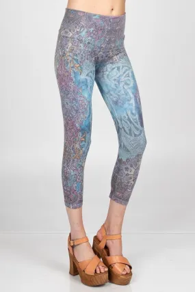 "TWIST EXCLUSIVE"  High Waist Crop Mandala Leggings by M.Rena