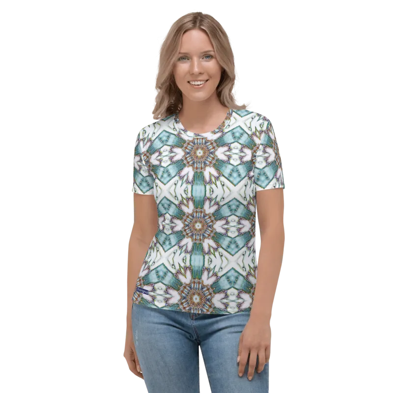 "Whirling Petals" Collection - Designer Women's T-shirt