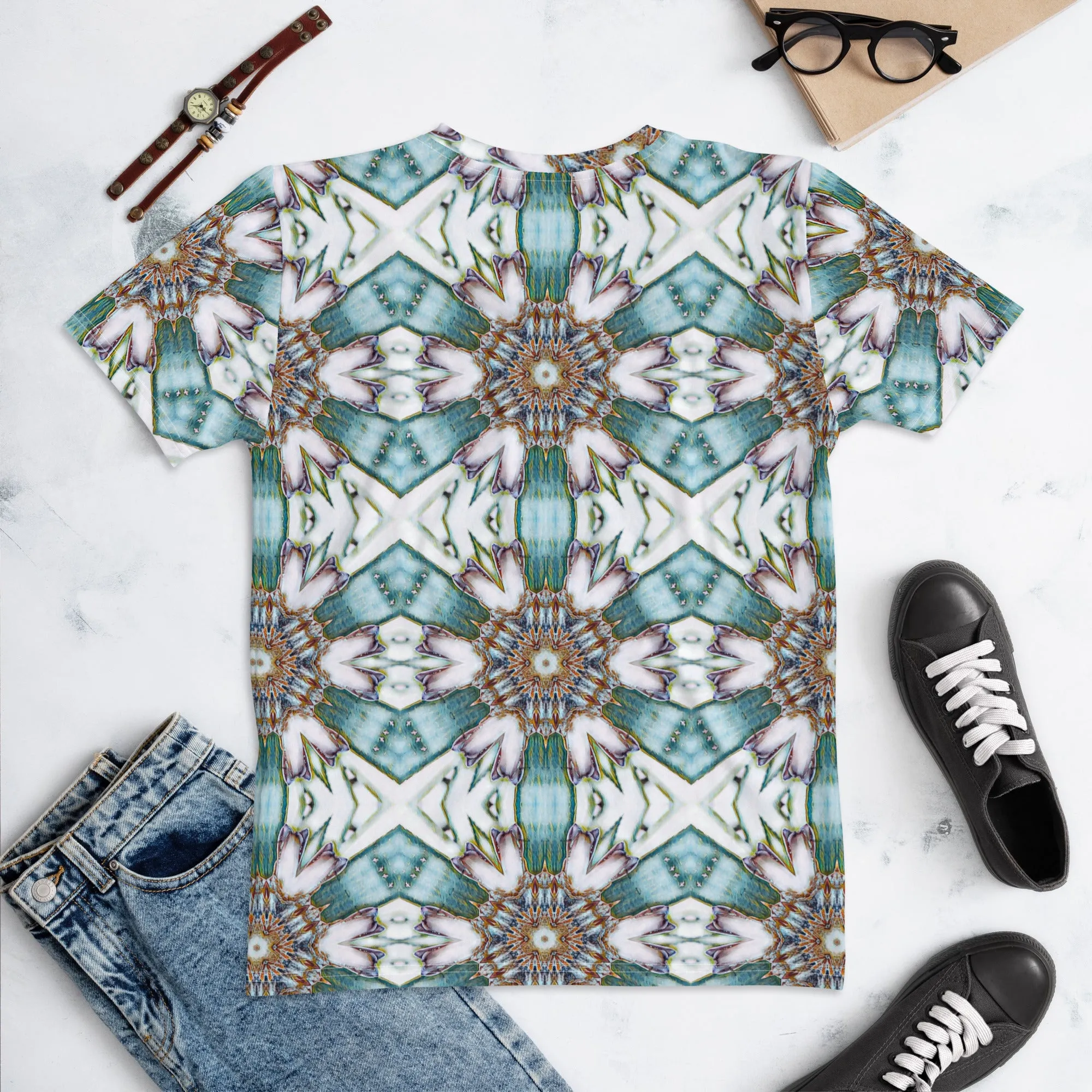"Whirling Petals" Collection - Designer Women's T-shirt
