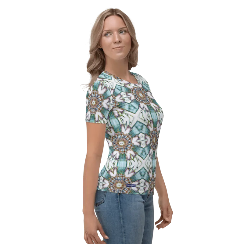 "Whirling Petals" Collection - Designer Women's T-shirt