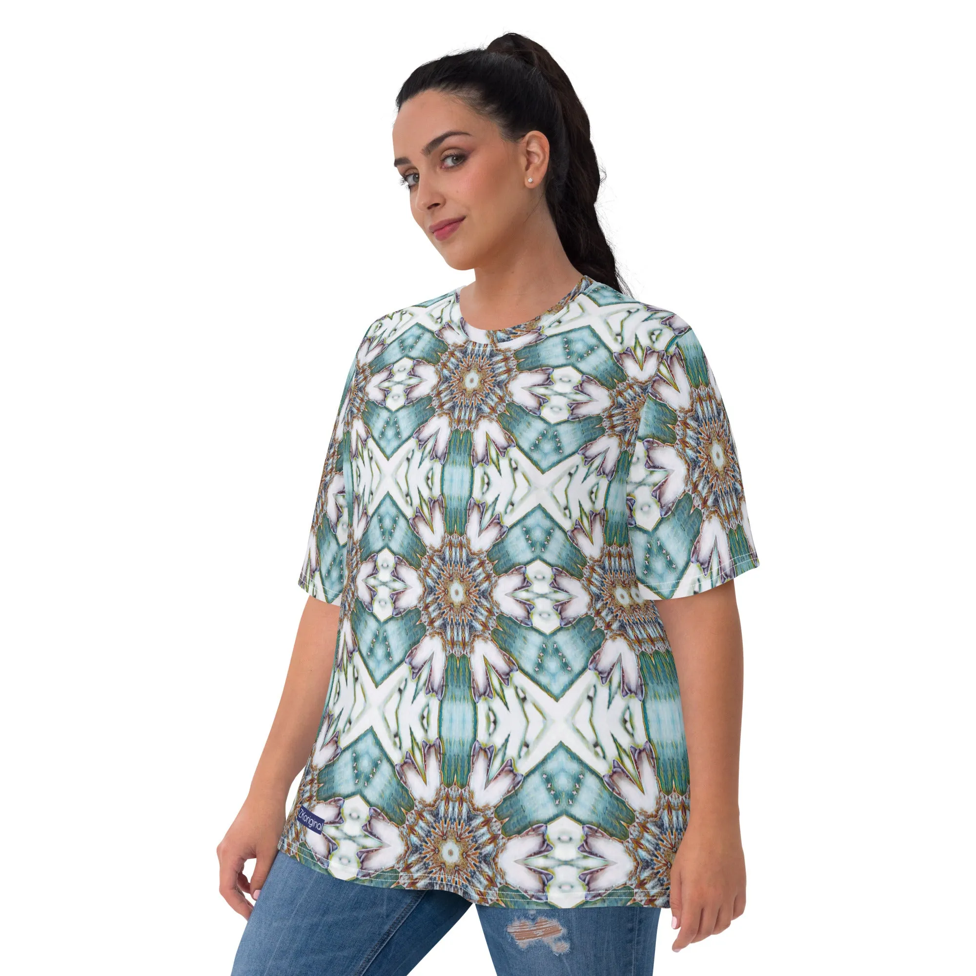 "Whirling Petals" Collection - Designer Women's T-shirt