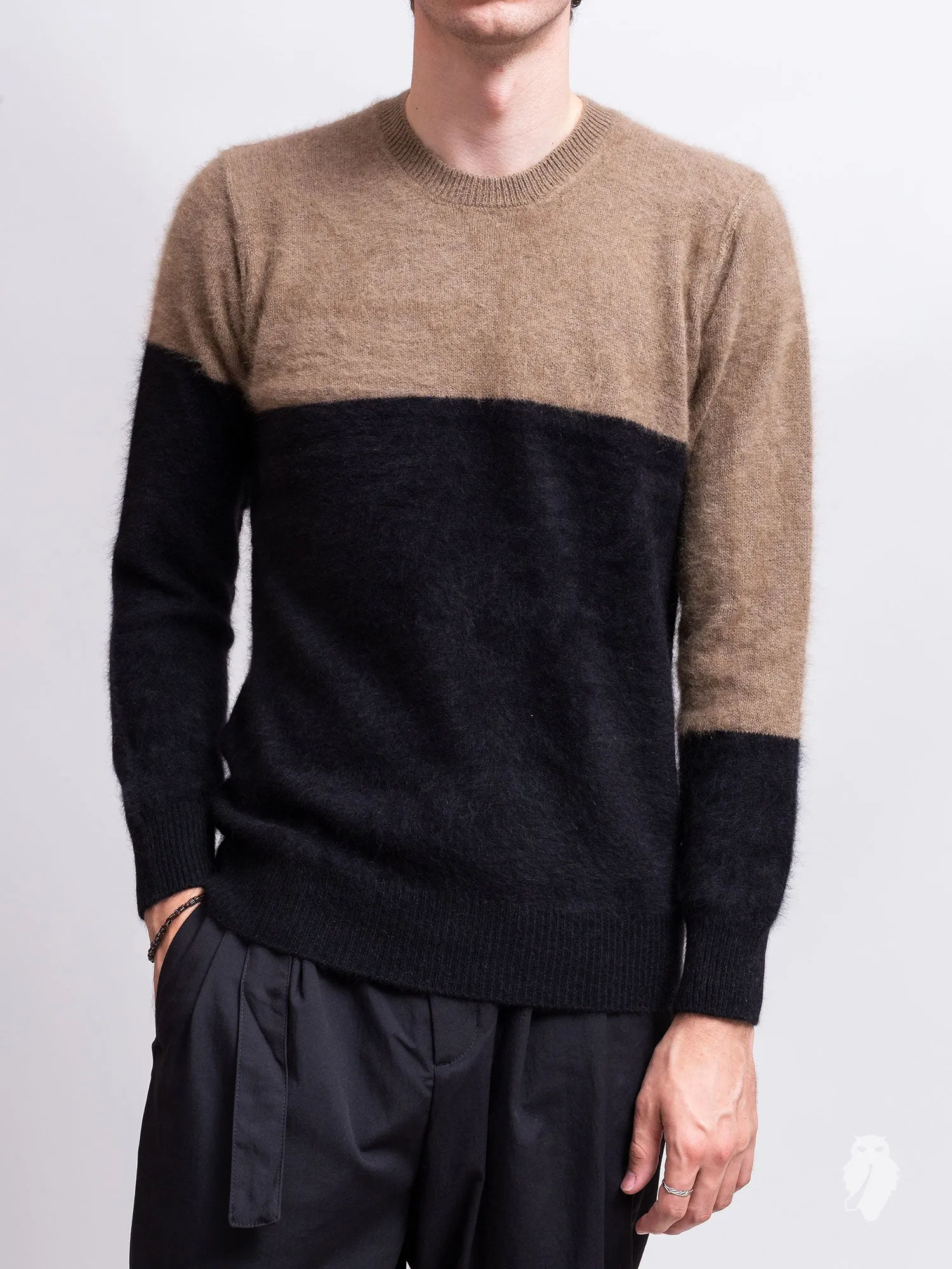 Raccoon Fur Sweater in Camel