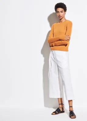 Ribbed Cashmere Crew in Sienna