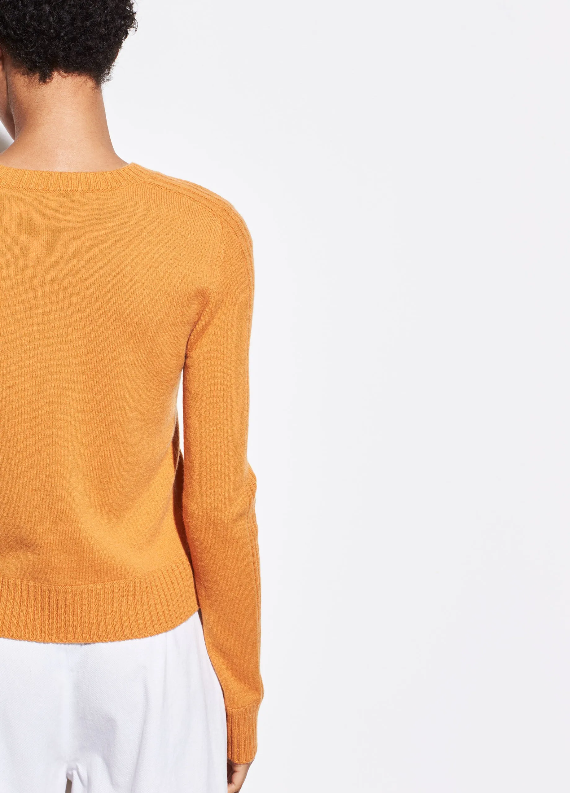 Ribbed Cashmere Crew in Sienna