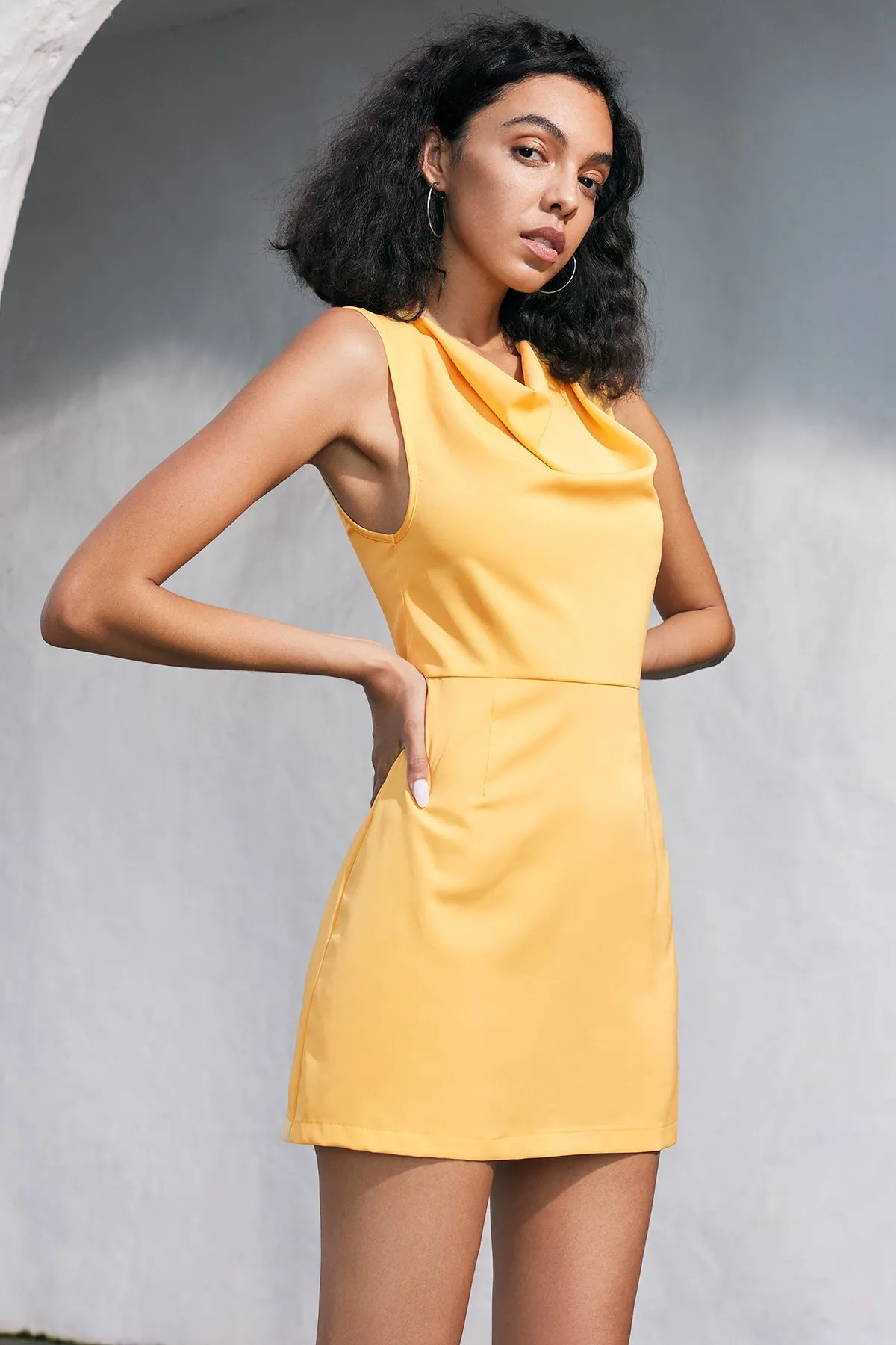 Shirred Button Front Ruffle Hem Short Mini Dress
