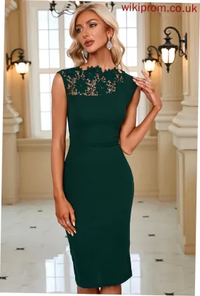 Sleeveless Club Dresses Bodycon Lucille Round Blends Cotton Lace Midi Neck Elegant Dresses