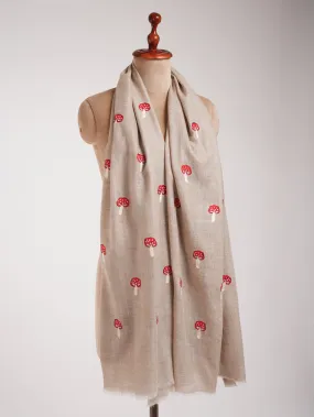 Small Mushrooms Cashmere Scarf - SHERIDAN