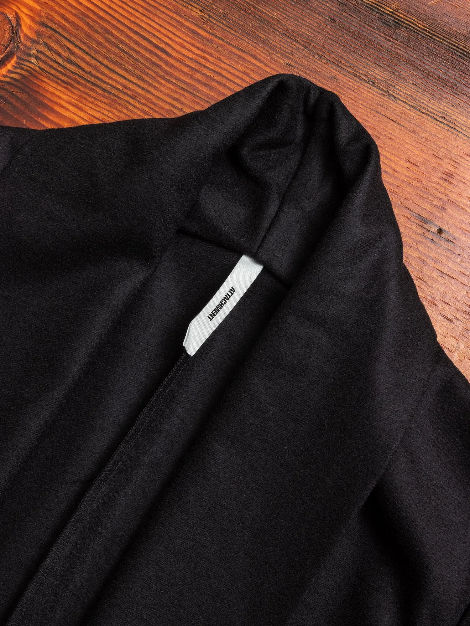Stole Collar Cardigan in Black Wool