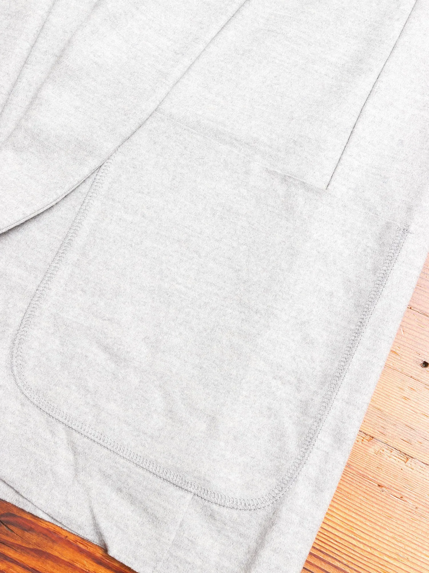 Stole Collar Cardigan in Grey Wool