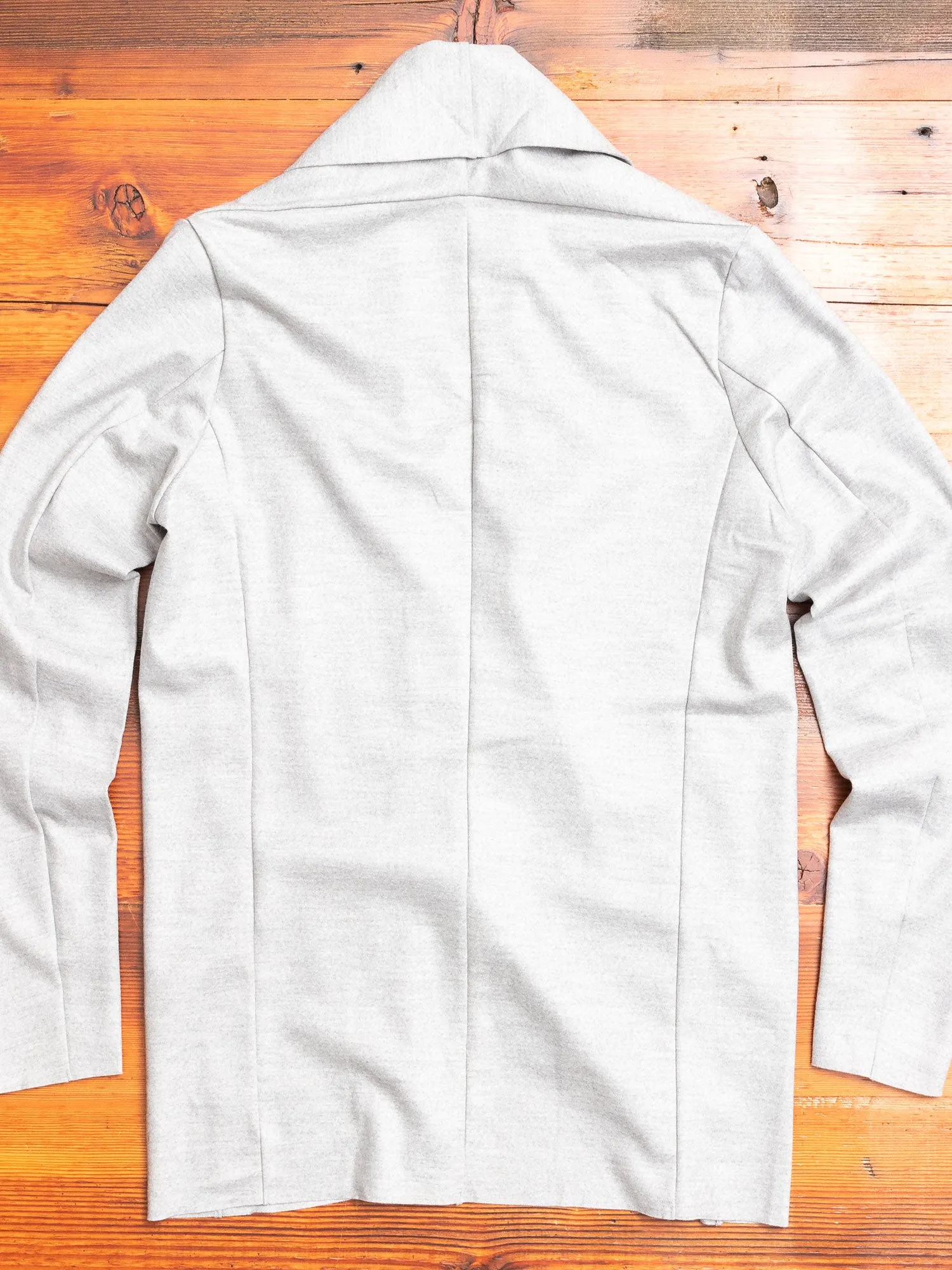 Stole Collar Cardigan in Grey Wool