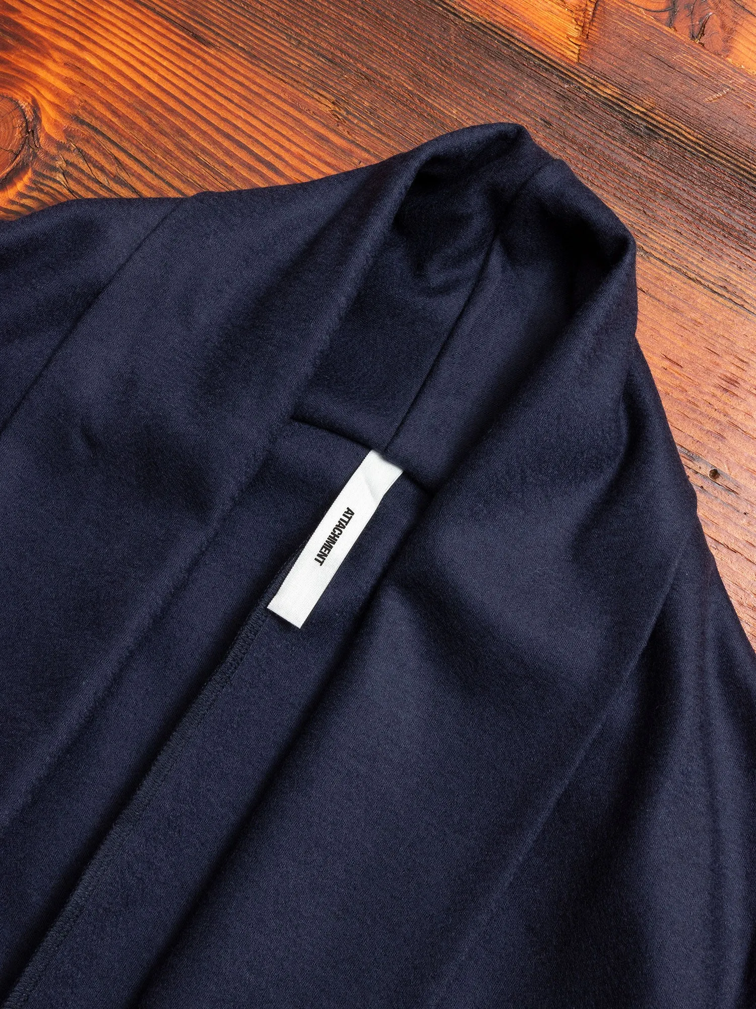 Stole Collar Cardigan in Navy Wool