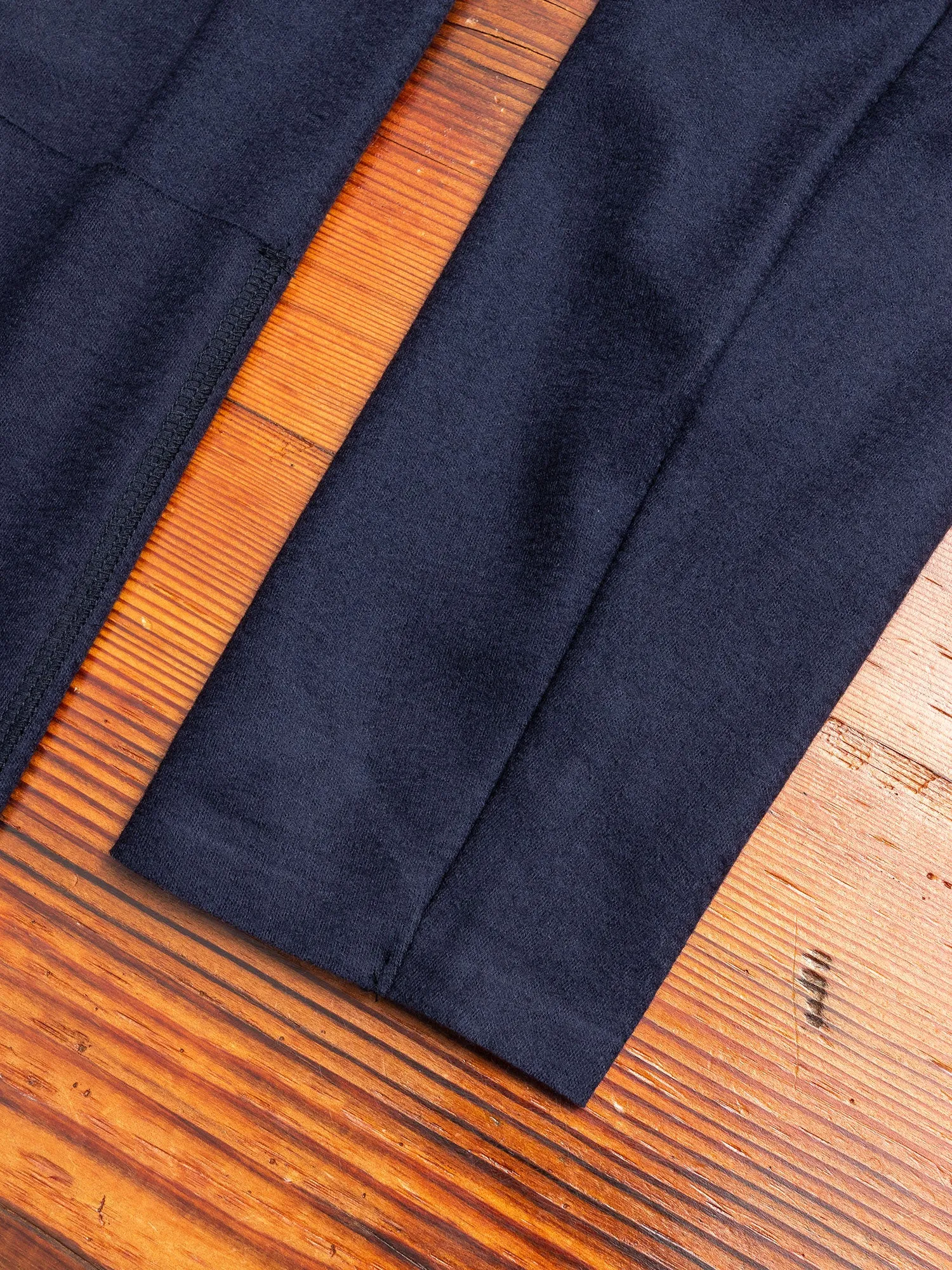 Stole Collar Cardigan in Navy Wool