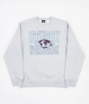 Stussy Worldwide Crewneck Sweatshirt - Ash Heather