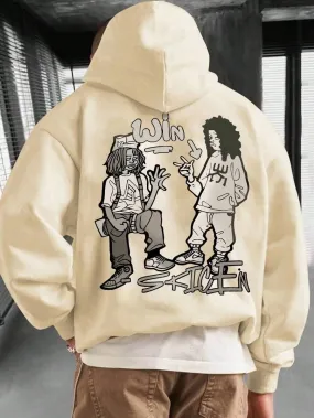SXV  'win skicen’ Printed Cool Aesthetic Sweatshirt Hoodie
