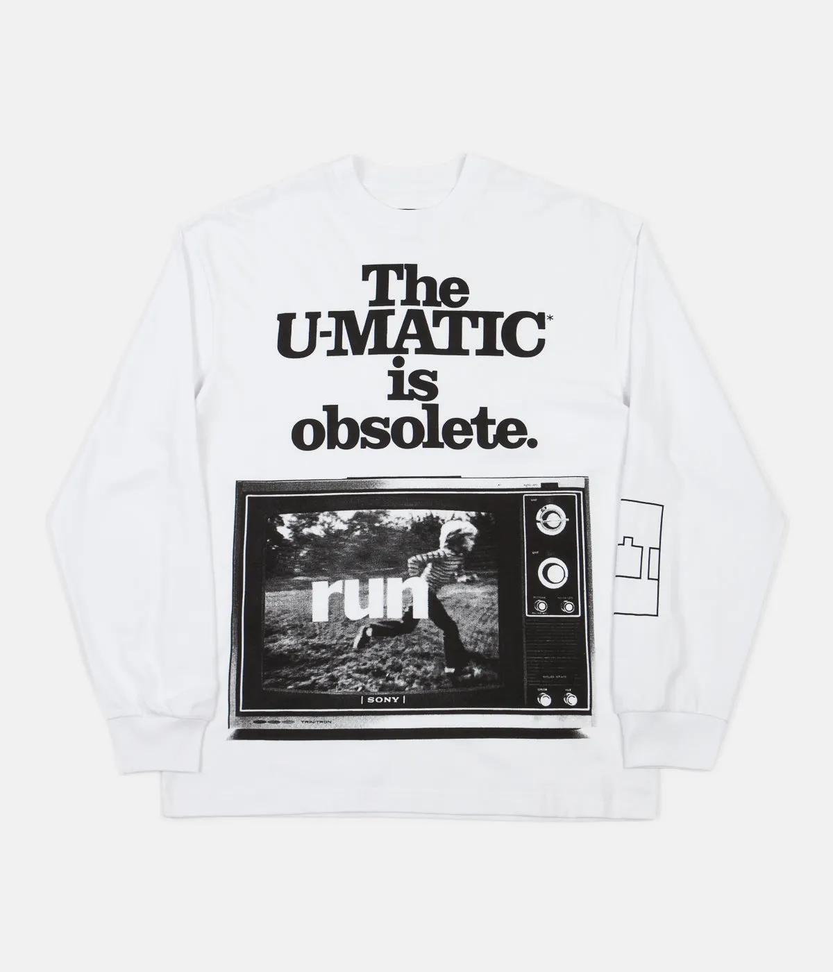 The Trilogy Tapes U-Matic Long Sleeve T-Shirt - White