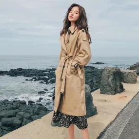 Trench Coat With Double-Breasted Styling - Fits Loosely