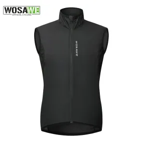 Women Reflective Cycling Vest Solid Woven Sportswear Men Cycling Windbreaker Water Repellent Windproof MTB Bike Jacket