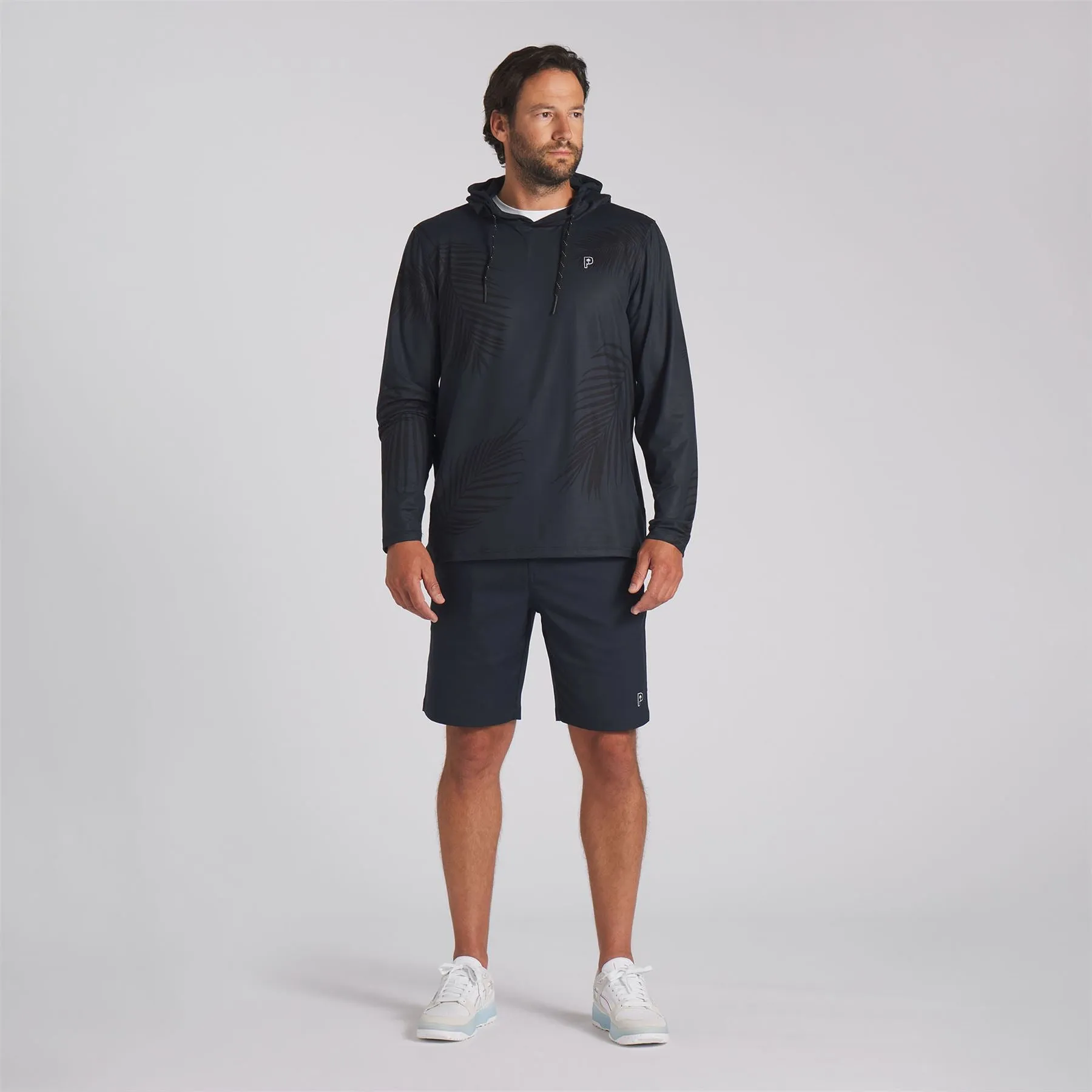 x PTC Palm Print Hoodie Deep Navy - SS24
